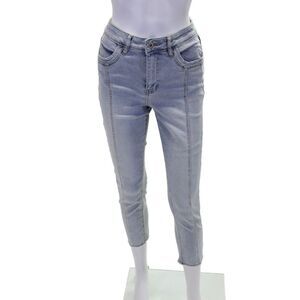 Coco Y Club Womens Cotton Crystal Detail Mid-Rise Skinny Jeans Blue Size 14